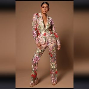 Erin Embroidered Pant Suit Set